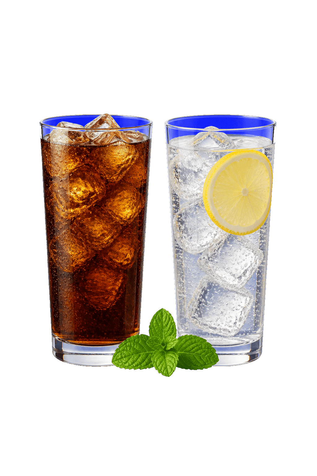 Soda and lemon water