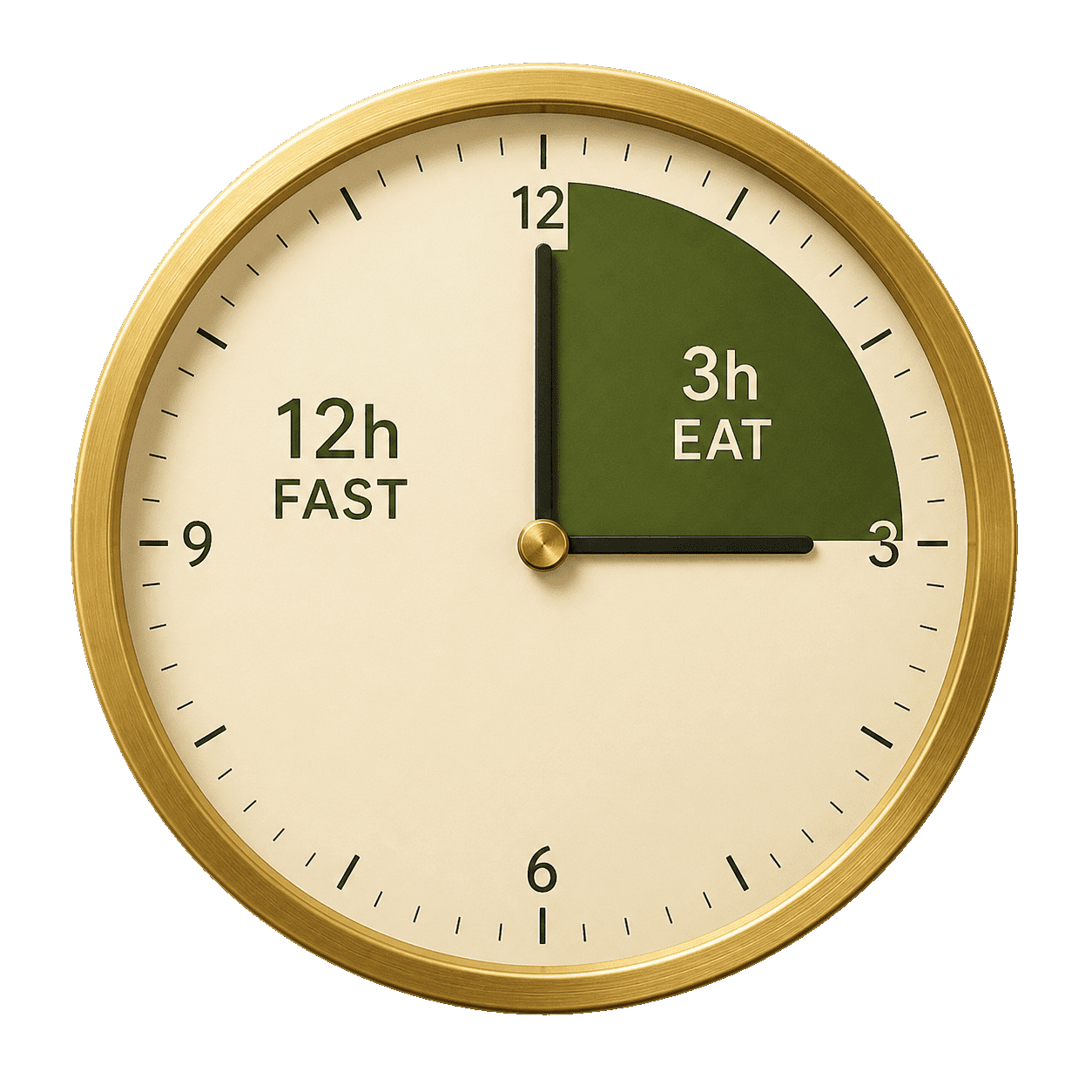 Clock representing fasting and eating windows